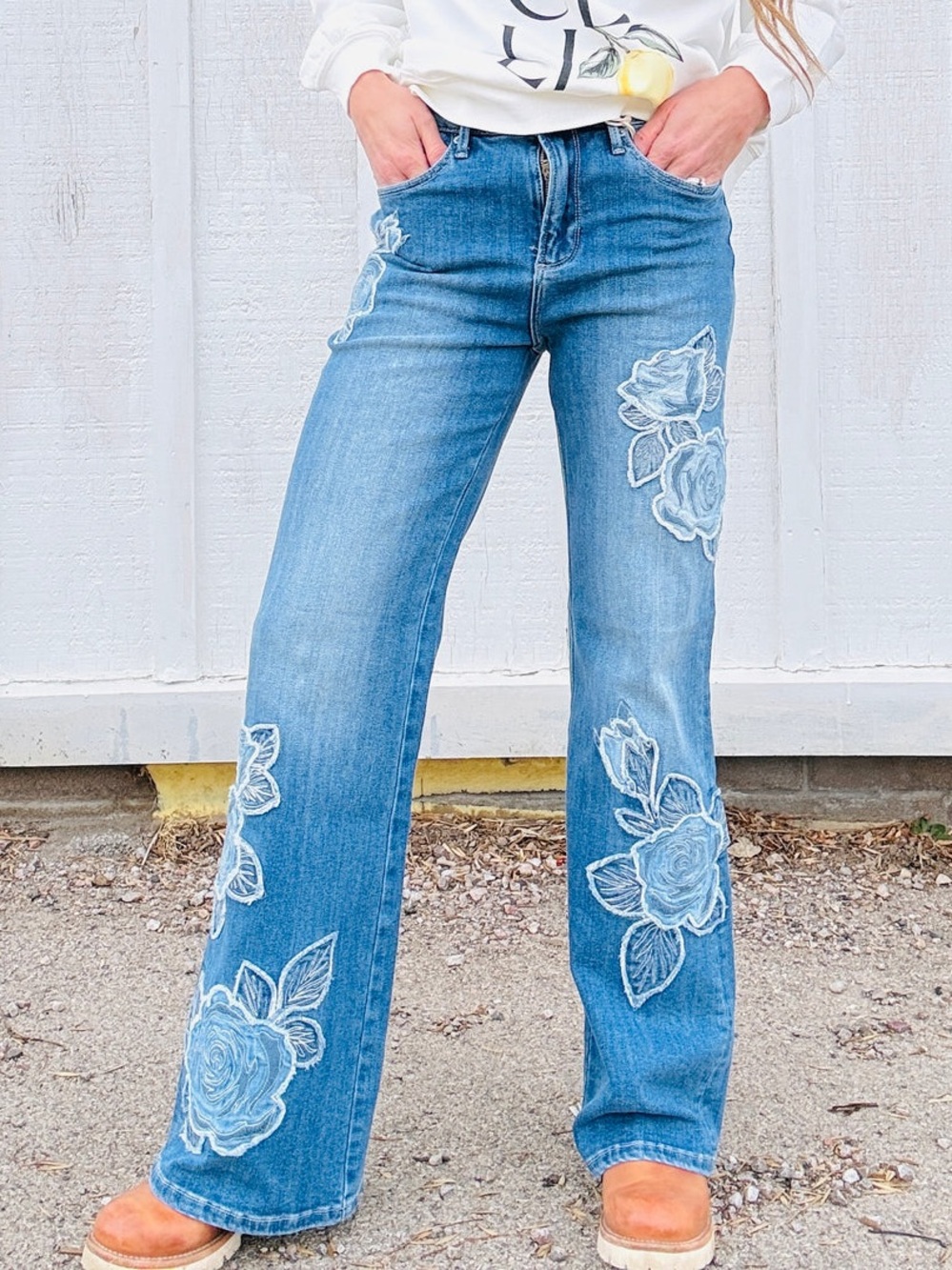 Driftwood Free People Charlee Rose Patchwork Jeans NWT - Picture 1 of 8